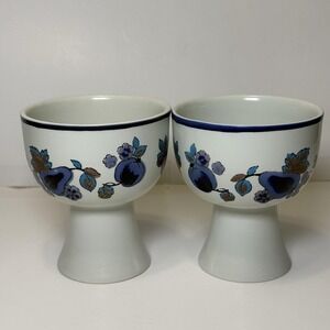 Royal Doulton Festival LS1010 Footed Bowls Set 2 Lambeth Stoneware England